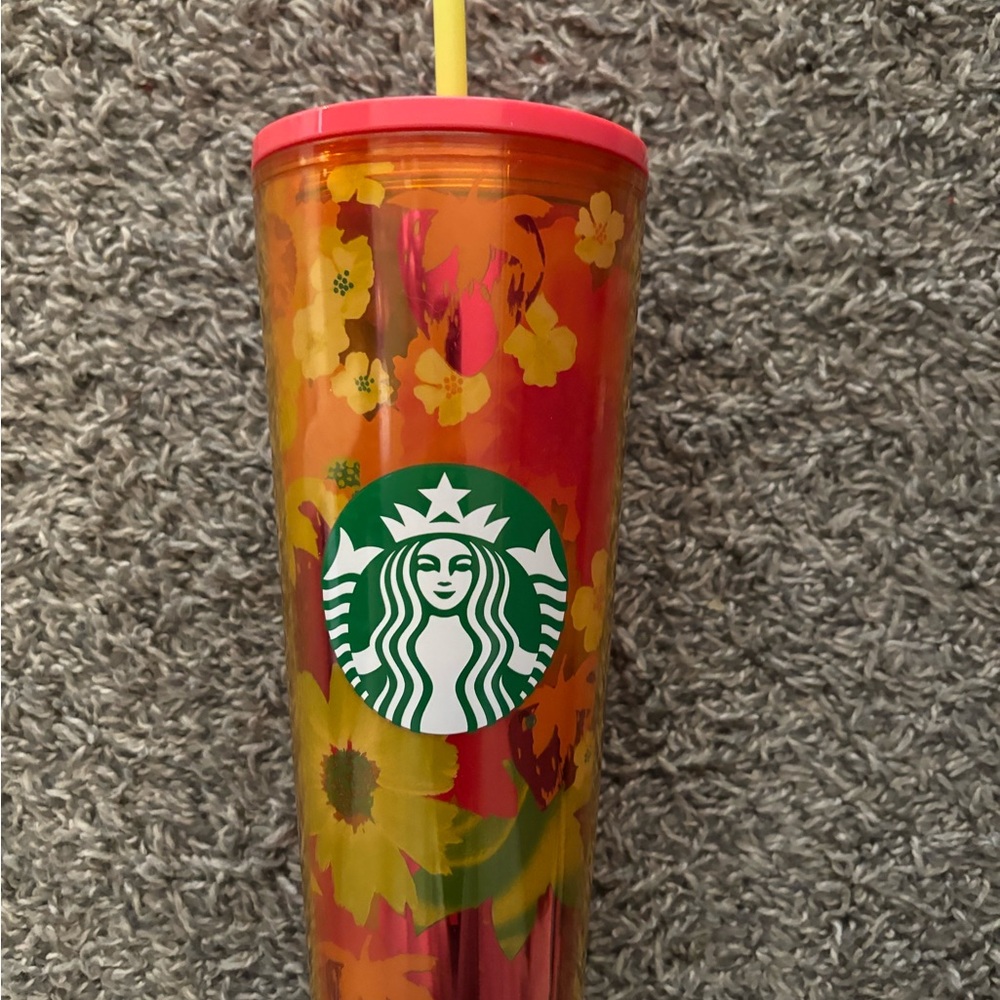 Starbucks Red and Yellow Party Tumbler Autumn Collection